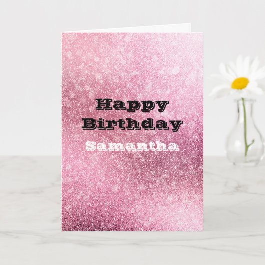 Glitzy Glam Pink Sparkle Karte (Kleine Pflanze)