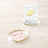 Glitzy Glam Sparkle Glitzer Eyelashes Getränkeuntersetzer (Seite)