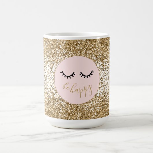 Glitzy Glam Sparkle Glitzer Eyelashes Kaffeetasse (Mittel)