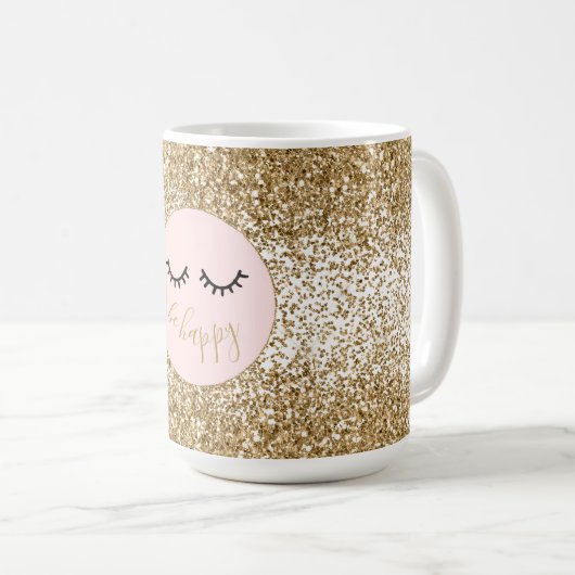 Glitzy Glam Sparkle Glitzer Eyelashes Kaffeetasse (VorderseiteRechts)