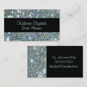 Glitzy Glamour Funkelnd Glittery Silver Bling Visitenkarte (Vorne/Hinten)