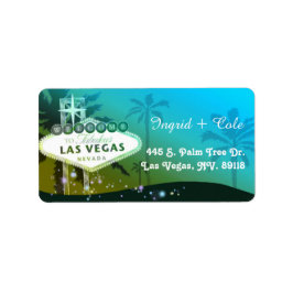Glitzy Glamour Las Vegas Wedding Address Adressaufkleber