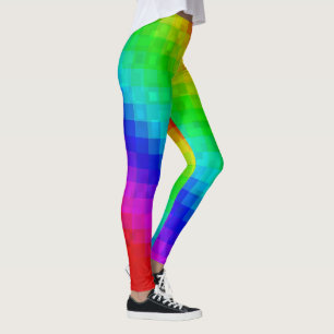 Glitzy Glamour Rainbow Mosaik Tile Ladys Legging. Leggings