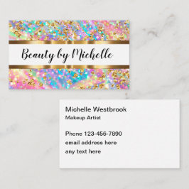 Glitzy Glassy Makeup Artist Business Card Visitenkarte