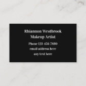 Glitzy Glassy Makeup Artist Künstlerisch Visitenkarte (Rückseite)