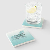 Glitzy Glitzer Aqua Inspiration Unicorn Steinuntersetzer (Seitenansicht)