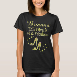 GLITZY GOLD 40 UND FABULOUS PERSONALISIERT T SHIRT