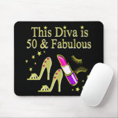 GLITZY GOLD 50. BIRTHDAY DIVA DESIGN MOUSEPAD (Mit Mouse)