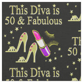 GLITZY GOLD 50. BIRTHDAY DIVA DESIGN STOFF (Nahaufnahme)