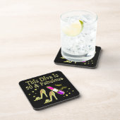 GLITZY GOLD 50. BIRTHDAY DIVA DESIGN UNTERSETZER (Rechte Seite)