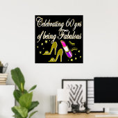GLITZY GOLD 60. BIRTHDAY DIVA POSTER (Heimbüro)