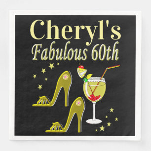 GLITZY GOLD 60. GEBURTSTAG SERVIETTE