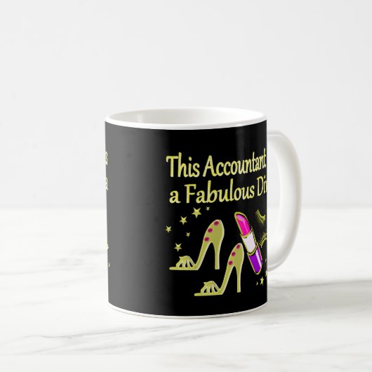 GLITZY GOLD ACCOUNTANT DESIGN KAFFEETASSE (VorderseiteRechts)