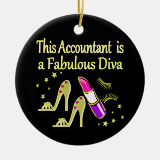 GLITZY GOLD ACCOUNTANT DESIGN KERAMIKORNAMENT