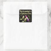 GLITZY GOLD ACCOUNTANT DESIGN QUADRATISCHER AUFKLEBER (Tasche)