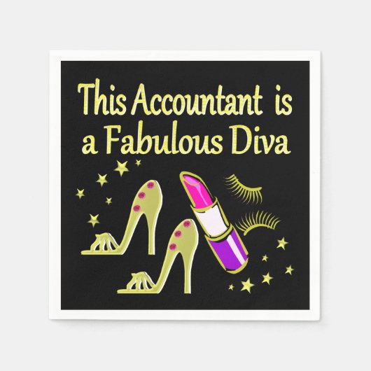 GLITZY GOLD ACCOUNTANT DESIGN SERVIETTE (Vorderseite)