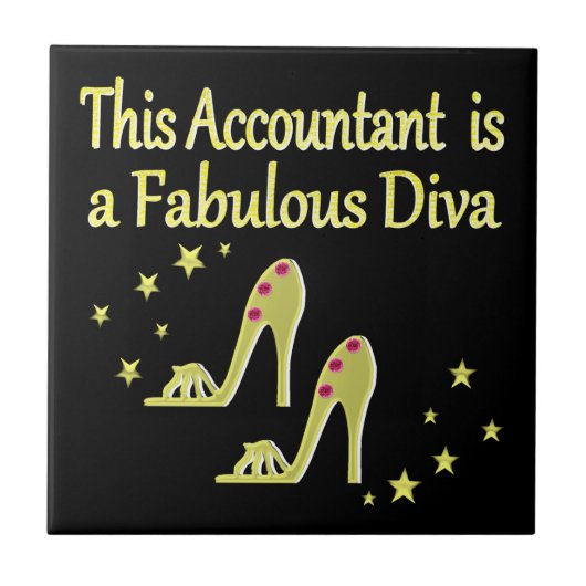 GLITZY GOLD ACCOUNTANT DIVA DESIGN FLIESE (Vorderseite)