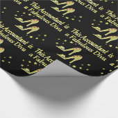 GLITZY GOLD ACCOUNTANT DIVA DESIGN GESCHENKPAPIER (Ecke)