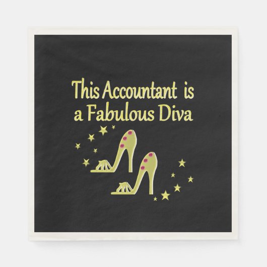 GLITZY GOLD ACCOUNTANT DIVA DESIGN SERVIETTE (Vorderseite)