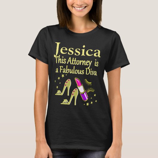 GLITZY GOLD ATTORNEY ODER LAWYER DIVA DESIGN T-Shirt (Vorderseite)