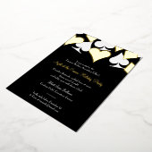 Glitzy Gold Card Anzugs Gala oder Formales Event Folieneinladung (Gedreht)