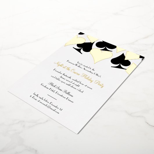 Glitzy Gold Card Anzugs Gala oder Formales Event Folieneinladung (Gedreht)