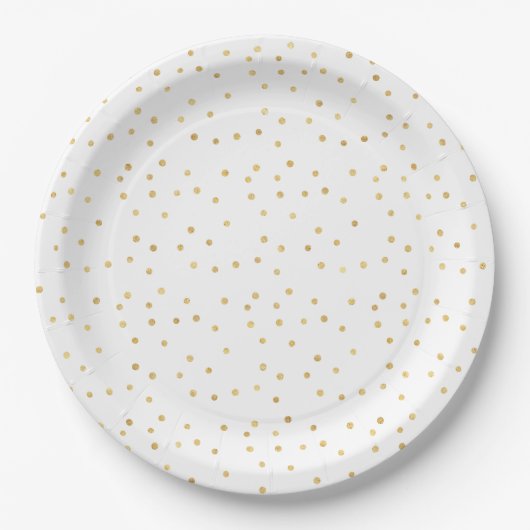 Glitzy Gold Confetti Baby Shower Pappteller (Vorderseite)