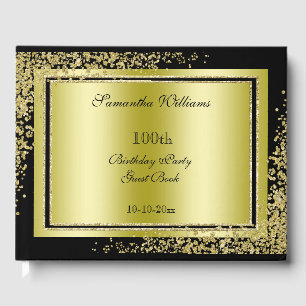 Glitzy Gold Confetti Dekorationen 100. Geburtstag Gästebuch