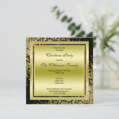 Glitzy Gold Confetti Dekorationen Einladung (Stehend Vorderseite)