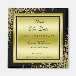 Glitzy Gold Confetti Dekorationen Save the Date Magnet