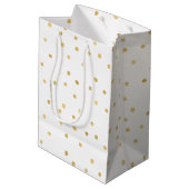 Glitzy Gold Confetti Mittlere Geschenktüte (Rückseite Schrägansicht)