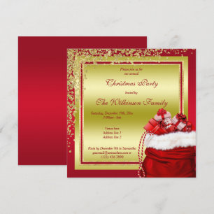 Glitzy Gold Confetti & Weihnachtsgeschenke Weihnac Einladung