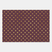 Glitzy Gold Glam Burgundy Dots Geschenkpapier Set (Vorderseite 3)