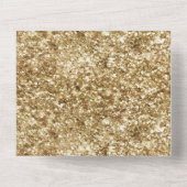 Glitzy Gold Glam Glitzer All In One Einladung (Rückseite)