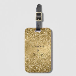 Glitzy Gold Glam Glitzer Sparkle Gepäckanhänger