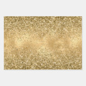 Glitzy Gold Glam Glitzer Sparkle Geschenkpapier Set (Vorderseite 2)