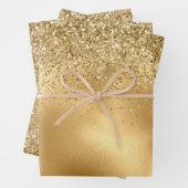 Glitzy Gold Glam Glitzer Sparkle Geschenkpapier Set (Beispiel)