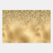Glitzy Gold Glam Glitzer Sparkle Geschenkpapier Set (Vorderseite)