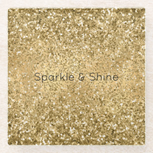 Glitzy Gold Glam Glitzer Sparkle      Glasuntersetzer