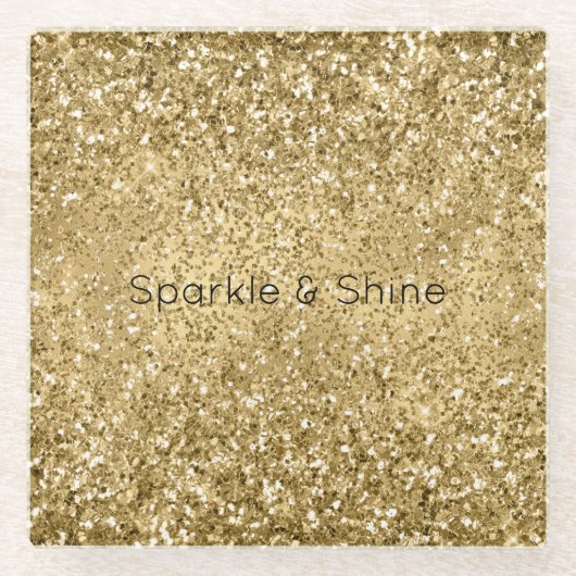 Glitzy Gold Glam Glitzer Sparkle      Glasuntersetzer (Vorderseite)
