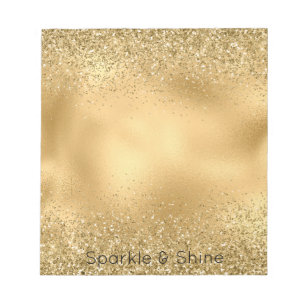 Glitzy Gold Glam Glitzer Sparkle       Notizblock