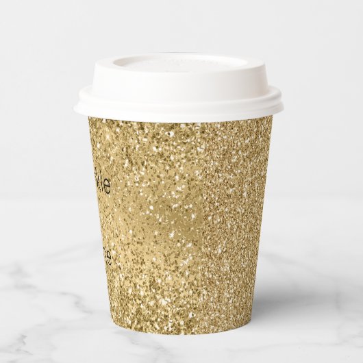 Glitzy Gold Glam Glitzer Sparkle Pappbecher (Links)