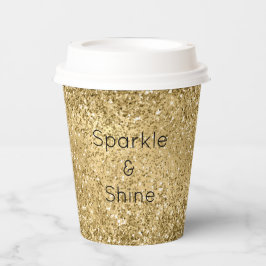 Glitzy Gold Glam Glitzer Sparkle Pappbecher