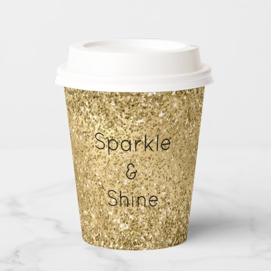 Glitzy Gold Glam Glitzer Sparkle Pappbecher (Vorderseite)