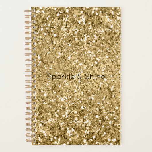 Glitzy Gold Glam Glitzer Sparkle        Planer (Vorderseite)