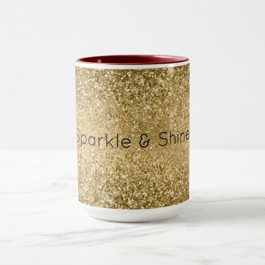 Glitzy Gold Glam Glitzer Sparkle     Tasse (Zentrum)