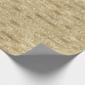 Glitzy Gold Glam Glitzer Streifen Geschenkpapier (Ecke)