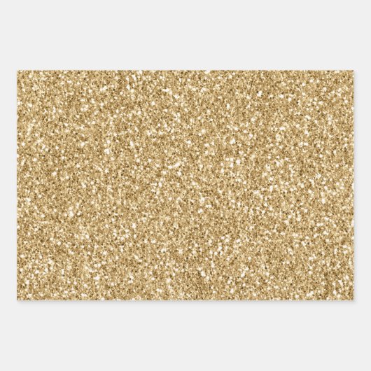 Glitzy Gold Glitzer Geschenkpapier Set (Vorderseite 2)