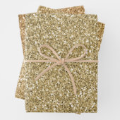 Glitzy Gold Glitzer Geschenkpapier Set (Beispiel)