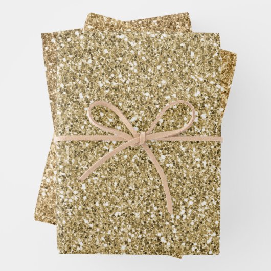 Glitzy Gold Glitzer Geschenkpapier Set (Beispiel)